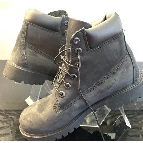 Timberland Premium Junior Waterproof Black Nubuck Boots - Size 6 Medium - Picture 6 of 11